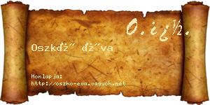 Oszkó Éva névjegykártya