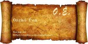Oszkó Éva névjegykártya